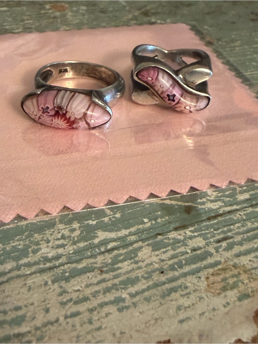 Set of Sterling Silver925 Millefiore Alan K rings never worn!